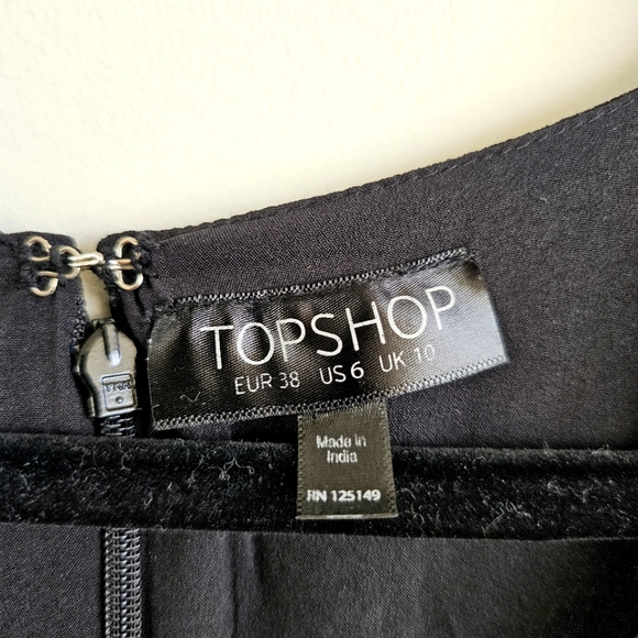 Topshop Black Dress with Lace Accent, US 6 - Picture 5 of 6